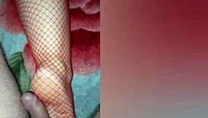 A Latina BBW seduces her roommate in red lingerie