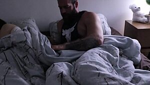 unplanned sex unfolds as stepson shares bed with stepmom for crazy homemade action.