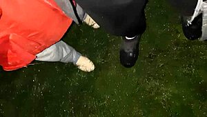 after a walk, two stranger village girls got down with dirty talk in barn