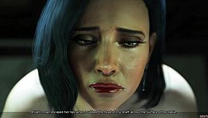 Hot 3D milf blows me while sneaking behind her partner's back