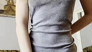 Cute petite Maiskii fingers tight body until explosive cum