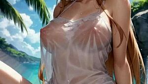 i made this 3d ai porn where she don't see them watching her masturbate with asmr sounds