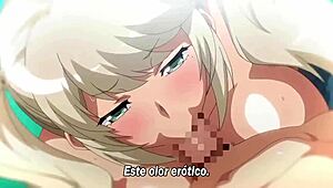 Milf onee-chan in hentai anime giving blowjob