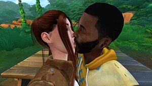WOW! Sims 4 Black Man Pounds Lara Croft in Jungle Camp! Part 1 Shocks!