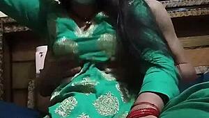 Indian Wife's Big Tits Pressed and Sucked Intensely by Devar