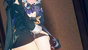 Genshin impact freyna gets bent over in hentai doggystyle motion with damage voices.