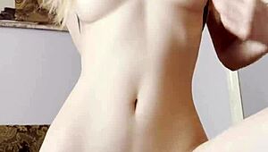 Cute petite Maiskii fingers tight body until explosive cum