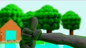 Detailed claymation anime girl masturbates in hentai cartoon