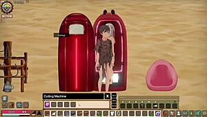 I explore the mad island with the native girl in this crazy game scene