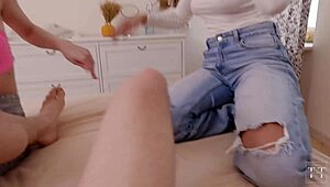 Blonde GETS RIMMING, CUMS While Arguing Masturbation Methods