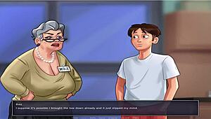 Commented gameplay of anime hentai with big tits in Summer Time Saga Unc Part 21