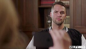 Milfy principal Ellie caught a naughty student and gave a steamy lesson.