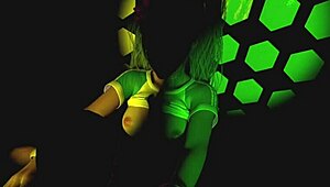 Brazilian collage girl riding in the club.