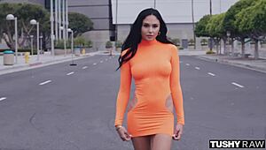 vixenplus brunette takes cock deep in her tight ass