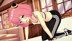 anya wants to ride after gym in adult hentai version