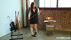 Student with Bad Behavior Gets Whipped and Spanked in a Twisted Fetish Game.