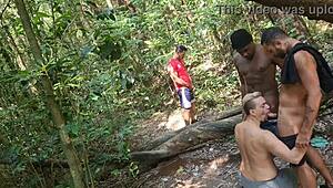 Strolling In Park, I Join Hot Brazilian Group For Wild Action