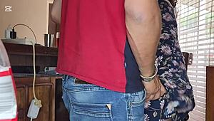 Fucking my friend's wife in standing missionary quickie while he's next door?