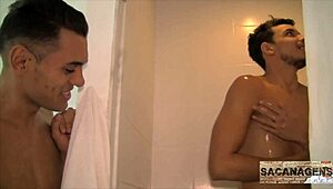 Christian J Catches Arthur Lins Jerking Off In Shower