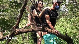 Bareback Fucking in the Park Part 4. Big Cock Action Unfolds.