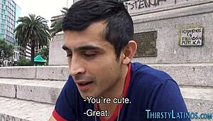 Gay Latino gives blowjob for facial, so hot! 😘