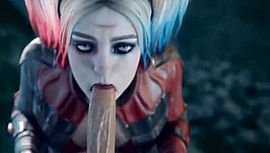 3D компилации на Harley Quinn на четири лапи. Секси анимация в луди догги сцени.