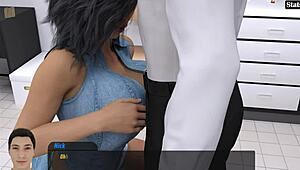 Big tits anime girl enjoys monster cock in ass