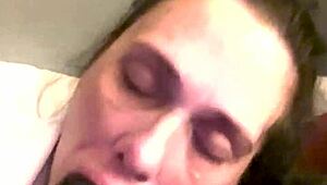 Slurping and licking this thick shaft gets messy quick