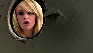 hot blonde milf works big fat cock at gloryhole.