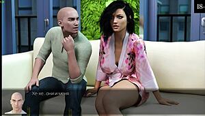 3D animated game with sensual massage and big tits