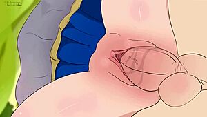 3D cartoon parody of Aqua's short skirt and big tits