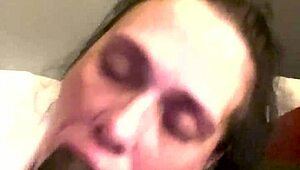 Slurping and licking this thick shaft gets messy quick