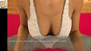 wife and stepmother play in anime game with hentai action, mother-in-law joins the fun.