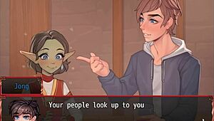 Feeling excited in harem game as goblin princess shares first kiss