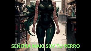 Maki Zenin dominuje femboy sissy JOI ve španělském hentai stylu!