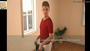 wife and stepmother play in anime game with hentai action, mother-in-law joins the fun.