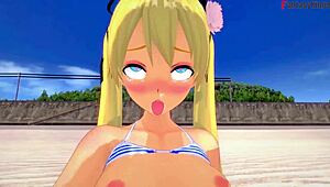 Marie Rose Bikini Action on Fantasy Beach
