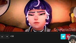 horny juno and ellie go ass to ass with toys in mass effect zone