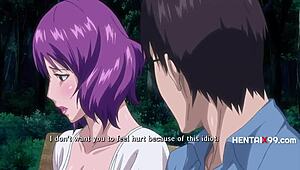 My girlfriend acts as a cum bucket for my friends in this uncensored hentai.