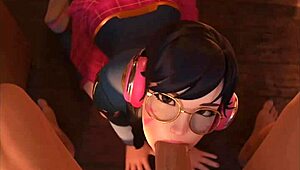 Anime hentai blowjob with big tits