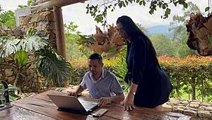 Horny boss drills pregnant employee hard to keep her job.