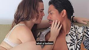 Martina shamelessly flirts with her father's friend in a roleplay scenario