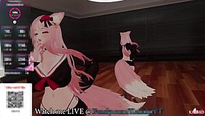 Kanako's chat demands squirt, catgirl VTuber moans in ecstasy