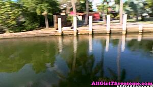 Ginger dyke queens babe in kitchen threeway with face sitting