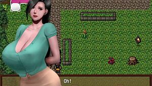 Watching a Movie with Busty Woman in Hentai Game