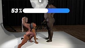 Denice and Alexia drive me wild in interracial threesome action.