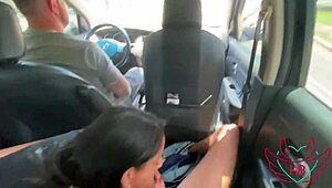 Casada Sucking Me While Husband Drives the Car