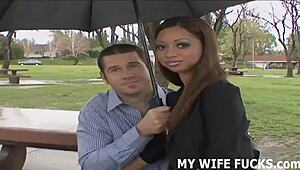 Loving stranger cock in tight pussy