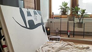 오늘 스튜디오 아트 그림 그리는 중