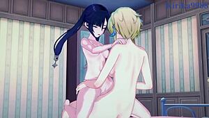 Lumine And Keqing And Mona In Intense Lesbian Play